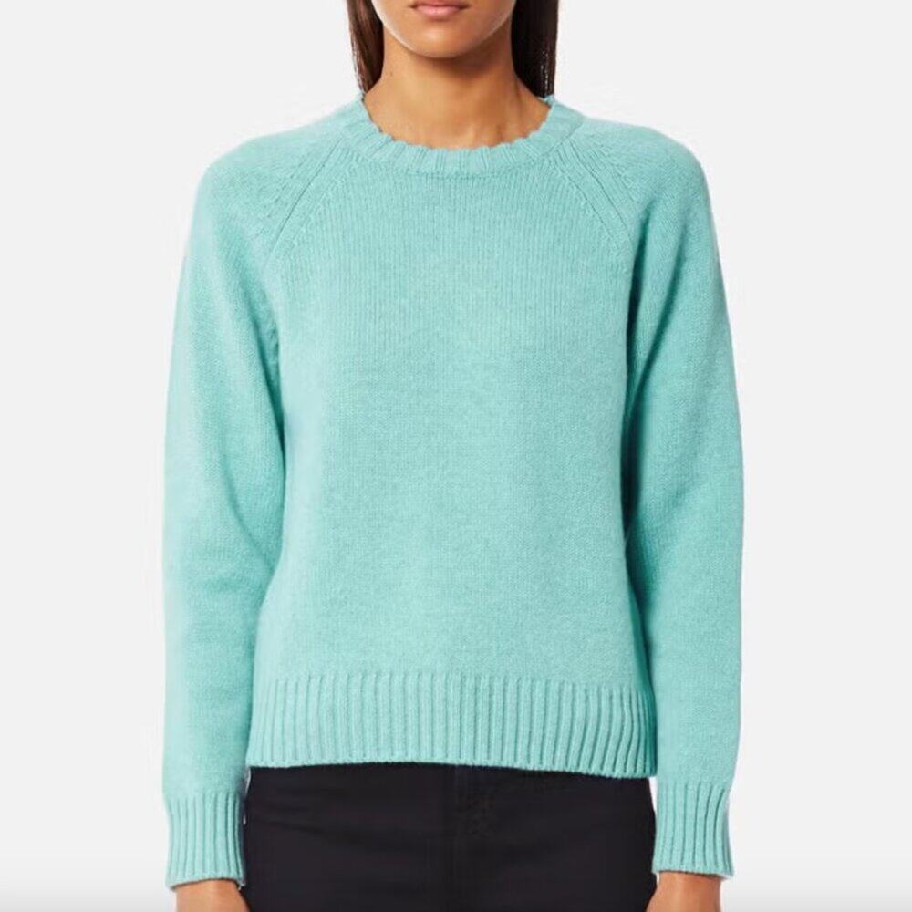 A.P.C. Turquoise Stirling 100% Wool Crewneck Sweater Sz XS MSrP $220